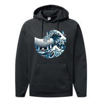 Cute Wave Of Blue Cats Blue Cats Wave Performance Fleece Hoodie