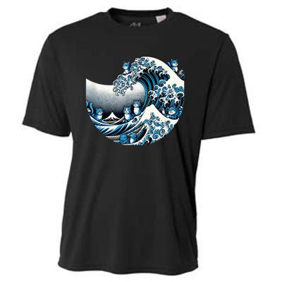 Cute Wave Of Blue Cats Blue Cats Wave Cooling Performance Crew T-Shirt