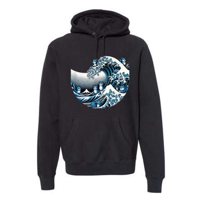 Cute Wave Of Blue Cats Blue Cats Wave Premium Hoodie