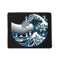 Cute Wave Of Blue Cats Blue Cats Wave Mousepad