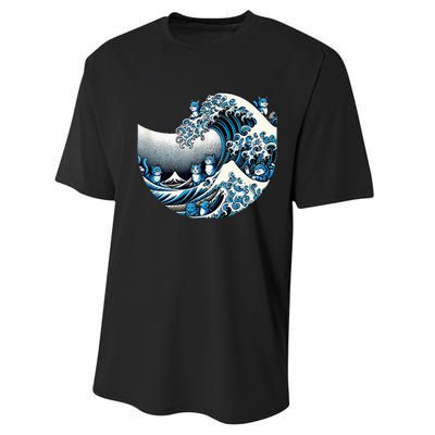 Cute Wave Of Blue Cats Blue Cats Wave Performance Sprint T-Shirt