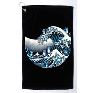 Cute Wave Of Blue Cats Blue Cats Wave Platinum Collection Golf Towel