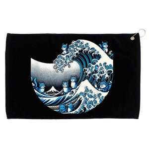 Cute Wave Of Blue Cats Blue Cats Wave Grommeted Golf Towel