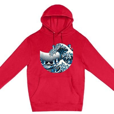 Cute Wave Of Blue Cats Blue Cats Wave Premium Pullover Hoodie