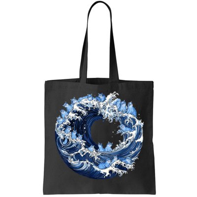 Cute Wave Of Blue Cats For Kamala Tote Bag