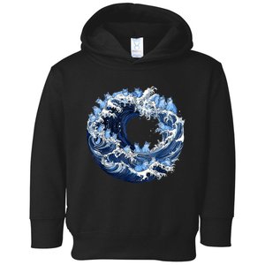 Cute Wave Of Blue Cats For Kamala Toddler Hoodie