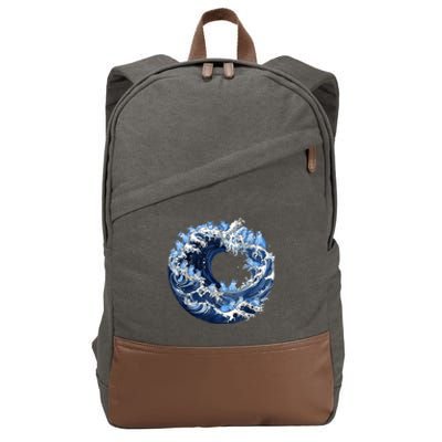 Cute Wave Of Blue Cats For Kamala Cotton Canvas Backpack