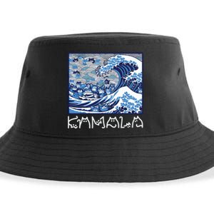 Cute Wave Of Blue Cats For Kamala Sustainable Bucket Hat