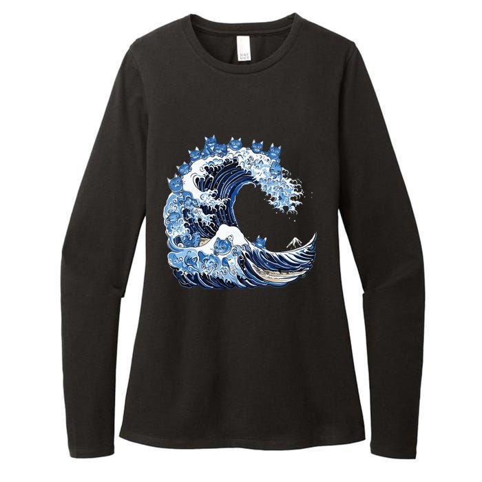 Cute Wave Of Blue Cats For Kamala Womens CVC Long Sleeve Shirt