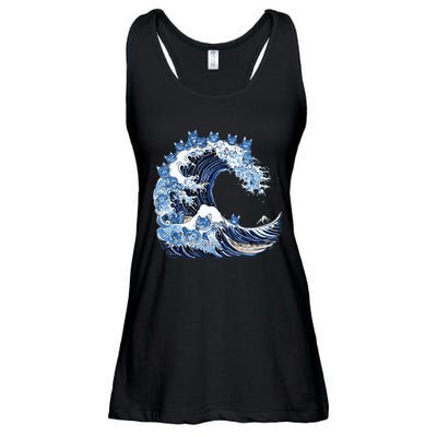 Cute Wave Of Blue Cats For Kamala Ladies Essential Flowy Tank