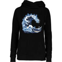 Cute Wave Of Blue Cats For Kamala Womens Funnel Neck Pullover Hood