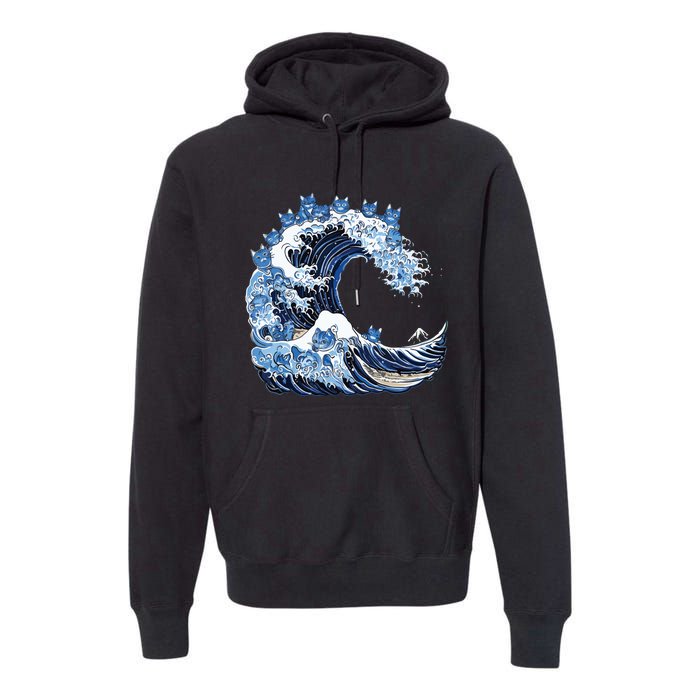 Cute Wave Of Blue Cats For Kamala Premium Hoodie