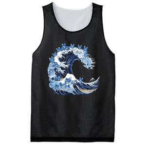 Cute Wave Of Blue Cats For Kamala Mesh Reversible Basketball Jersey Tank