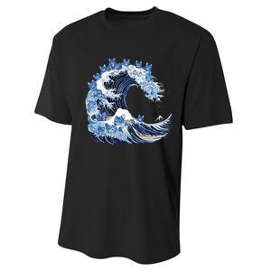 Cute Wave Of Blue Cats For Kamala Performance Sprint T-Shirt