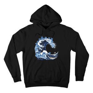 Cute Wave Of Blue Cats For Kamala Tall Hoodie