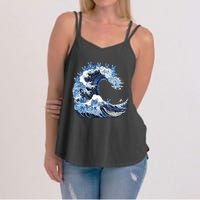 Cute Wave Of Blue Cats For Kamala Women's Strappy Tank