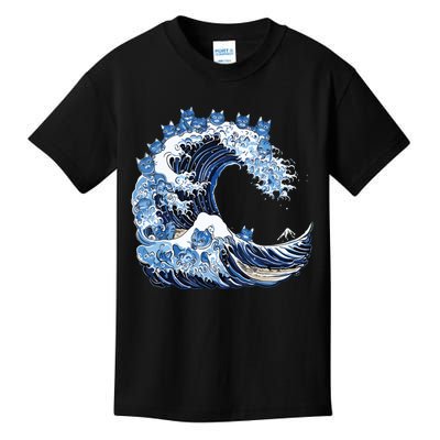 Cute Wave Of Blue Cats For Kamala Kids T-Shirt