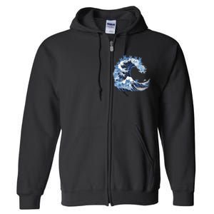 Cute Wave Of Blue Cats For Kamala Full Zip Hoodie