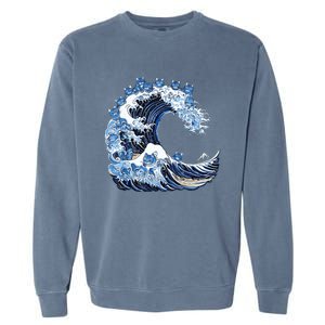 Cute Wave Of Blue Cats For Kamala Garment-Dyed Sweatshirt