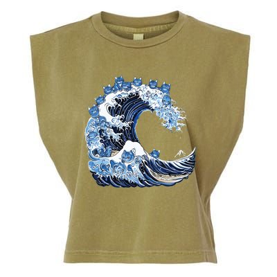 Cute Wave Of Blue Cats For Kamala Garment-Dyed Women's Muscle Tee