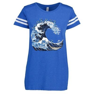 Cute Wave Of Blue Cats For Kamala Enza Ladies Jersey Football T-Shirt