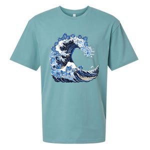 Cute Wave Of Blue Cats For Kamala Sueded Cloud Jersey T-Shirt