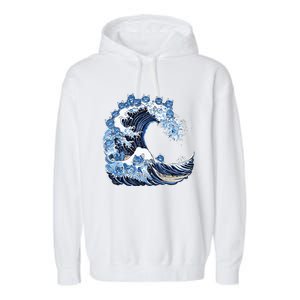 Cute Wave Of Blue Cats For Kamala Garment-Dyed Fleece Hoodie