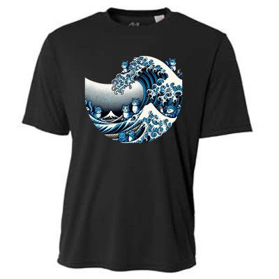 Cute Wave Of Blue Cats For Kamala Cooling Performance Crew T-Shirt