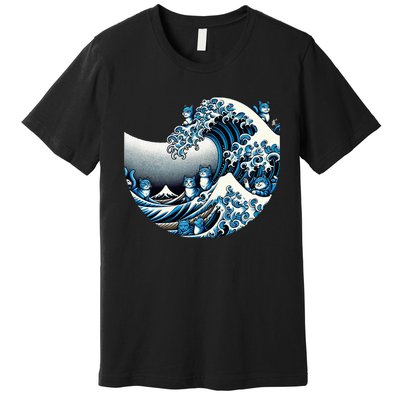 Cute Wave Of Blue Cats For Kamala Premium T-Shirt