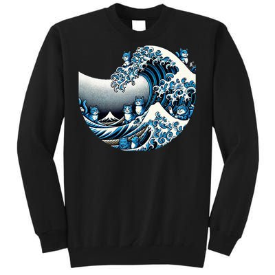 Cute Wave Of Blue Cats For Kamala Tall Sweatshirt