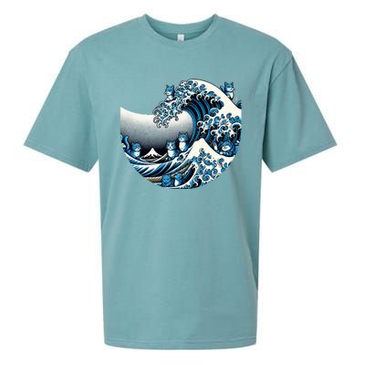 Cute Wave Of Blue Cats For Kamala Sueded Cloud Jersey T-Shirt