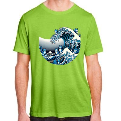 Cute Wave Of Blue Cats For Kamala Funny Cat Ladies For Kamala Adult ChromaSoft Performance T-Shirt