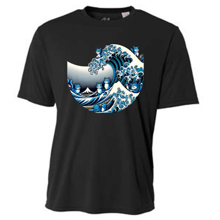 Cute Wave Of Blue Cats For Kamala Funny Cat Ladies For Kamala Cooling Performance Crew T-Shirt