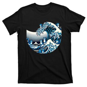 Cute Wave Of Blue Cats For Kamala Funny Cat Ladies For Kamala T-Shirt