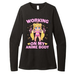 Cute Working On My Anime Body Womens CVC Long Sleeve Shirt