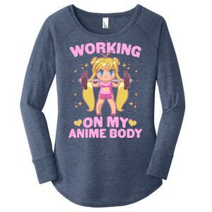 Cute Working On My Anime Body Women's Perfect Tri Tunic Long Sleeve Shirt