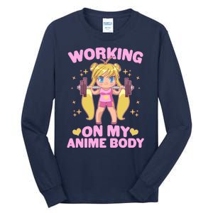 Cute Working On My Anime Body Tall Long Sleeve T-Shirt