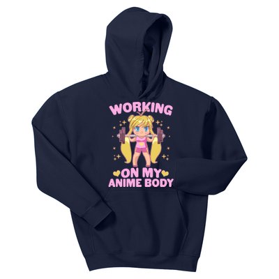 Cute Working On My Anime Body Kids Hoodie