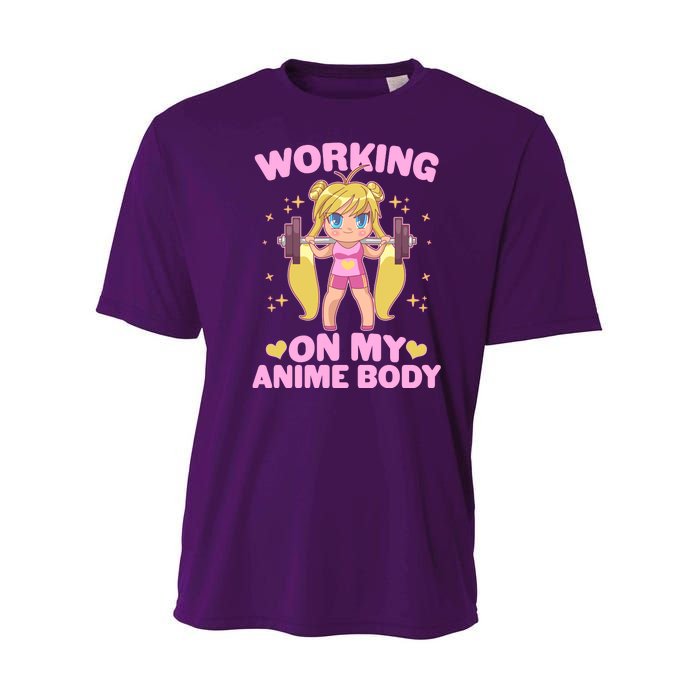 Cute Working On My Anime Body Youth Performance Sprint T-Shirt