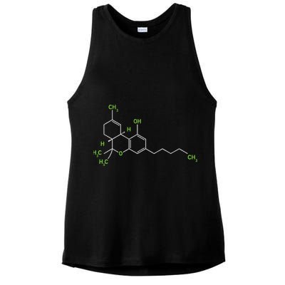 Cannabis Weed Pot Molecule Thc Marijuana Stoner Gift Ladies PosiCharge Tri-Blend Wicking Tank