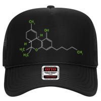 Cannabis Weed Pot Molecule Thc Marijuana Stoner Gift High Crown Mesh Back Trucker Hat