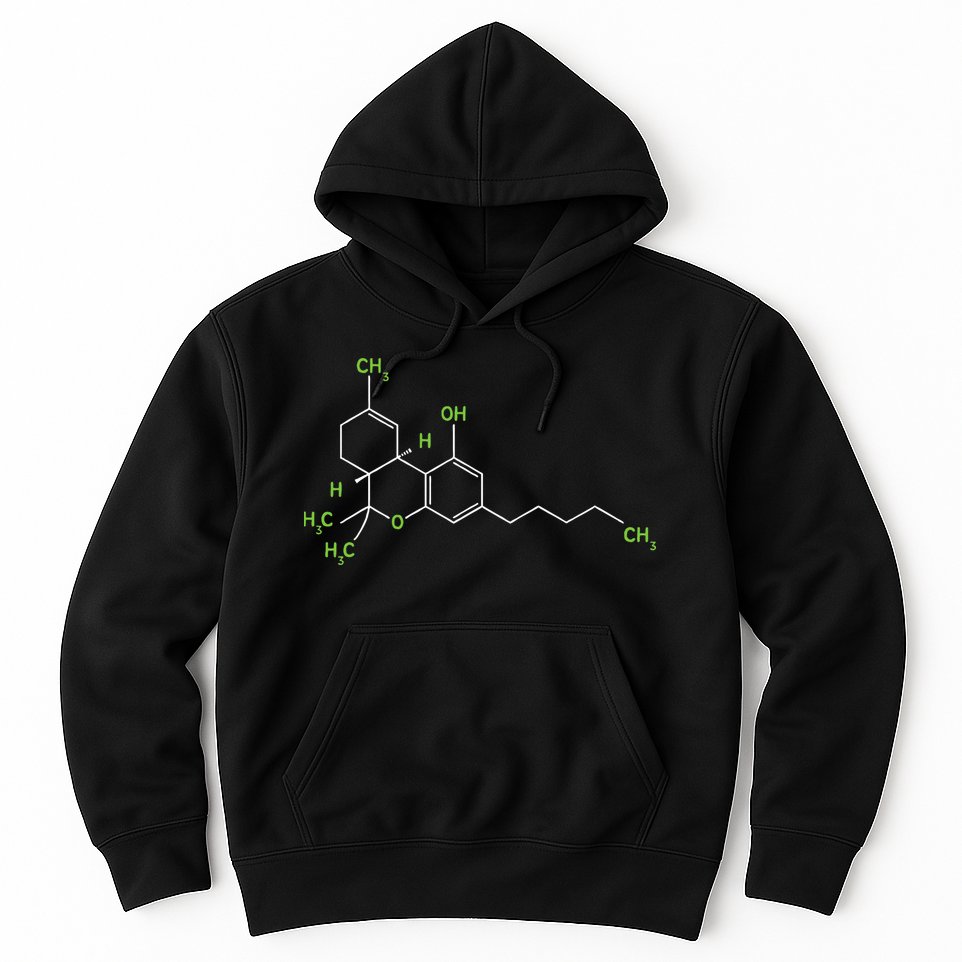 Cannabis Weed Pot Molecule Thc Marijuana Stoner Gift Hoodie