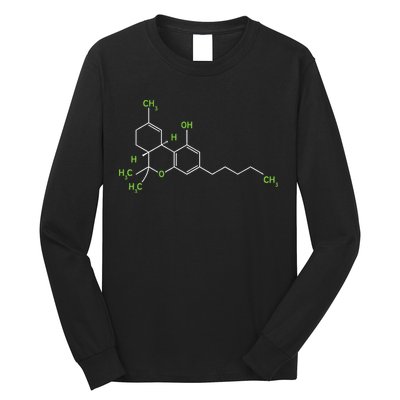 Cannabis Weed Pot Molecule Thc Marijuana Stoner Gift Long Sleeve Shirt