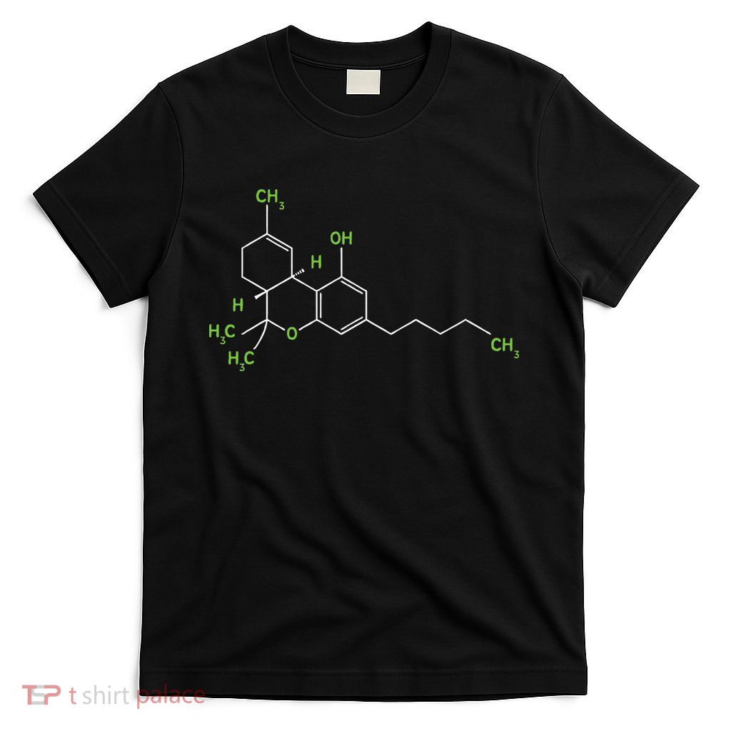 Cannabis Weed Pot Molecule Thc Marijuana Stoner Gift T-Shirt