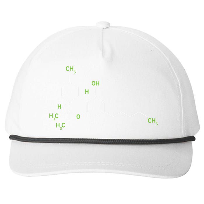 Cannabis Weed Pot Molecule Thc Marijuana Stoner Gift Snapback Five-Panel Rope Hat