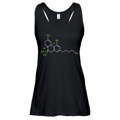 Cannabis Weed Pot Molecule Thc Marijuana Stoner Gift Ladies Essential Flowy Tank