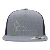 Cannabis Weed Pot Molecule Thc Marijuana Stoner Gift Flat Bill Trucker Hat