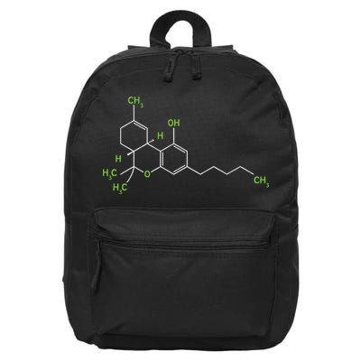 Cannabis Weed Pot Molecule Thc Marijuana Stoner Gift 16 in Basic Backpack