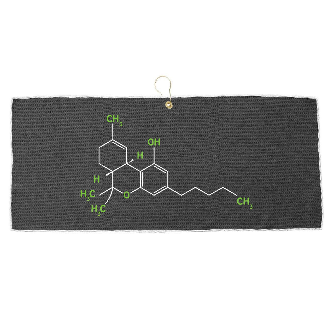 Cannabis Weed Pot Molecule Thc Marijuana Stoner Gift Large Microfiber Waffle Golf Towel