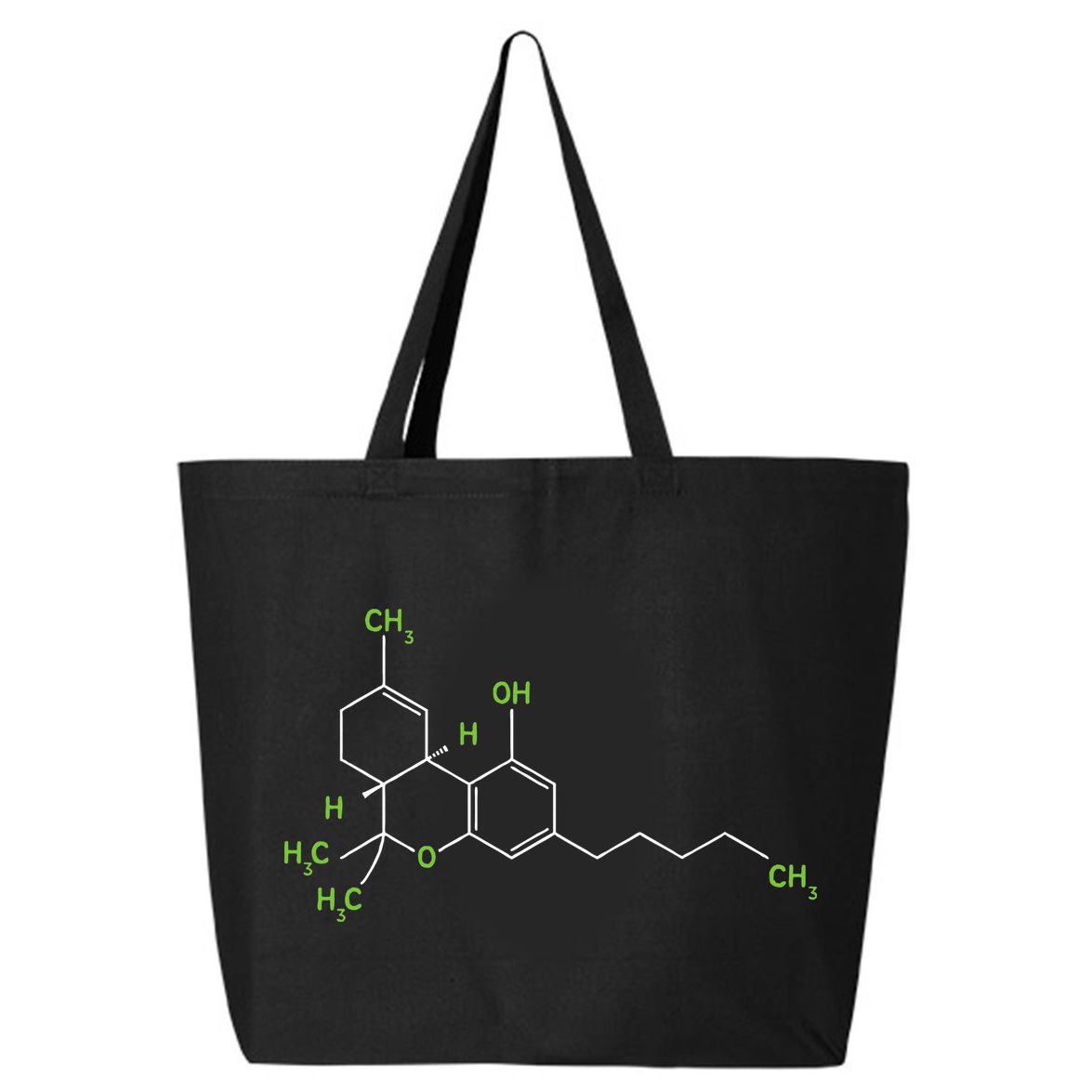 Cannabis Weed Pot Molecule Thc Marijuana Stoner Gift 25L Jumbo Tote